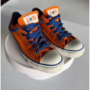 Converse Chuck Taylor All Star Low Top Orange Blue Mens 6 Womens 8 1Q108
